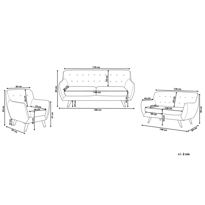 Set soggiorno velluto verde 3 posti 2 posti poltrona pulsante capitonné indietro