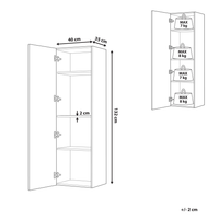 Pensile da bagno in MDF grigio 132 x 40 cm con 4 ripiani a parete