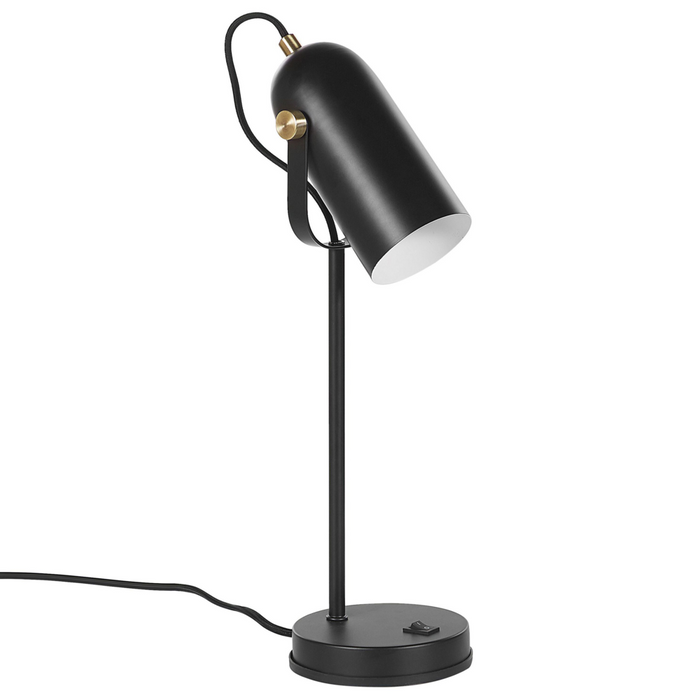 Lampada da scrivania in metallo Nero da 48 cm con paralume regolabile industriale per l'home office