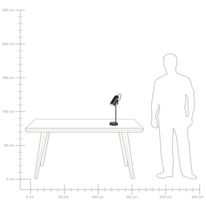 Lampada da scrivania in metallo Nero da 48 cm con paralume regolabile industriale per l'home office