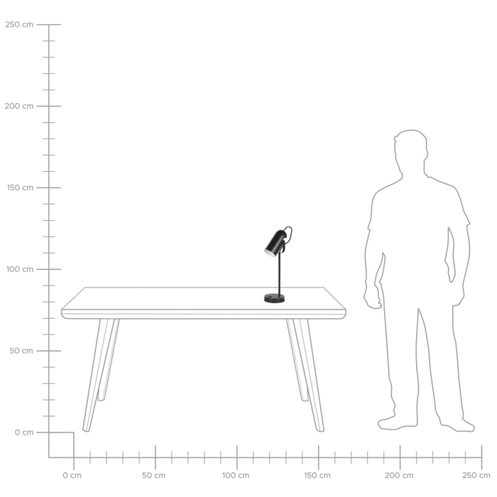 Lampada da scrivania in metallo Nero da 48 cm con paralume regolabile industriale per l'home office