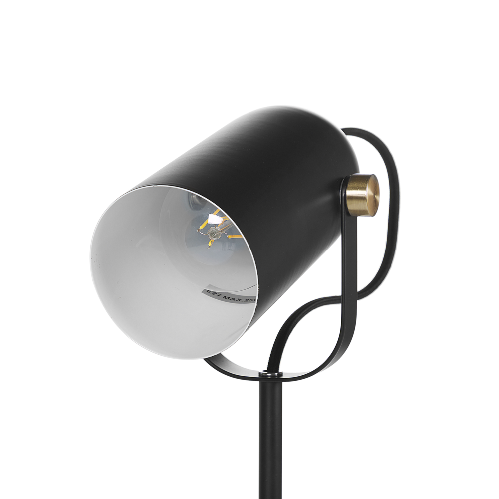 Lampada da scrivania in metallo Nero da 48 cm con paralume regolabile industriale per l'home office