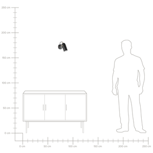 Lampada da Parete in Metallo Nero 17 cm Faretto Paralume Orientabile Industriale Home Office