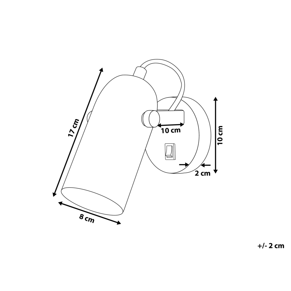 Lampada da Parete in Metallo Nero 17 cm Faretto Paralume Orientabile Industriale Home Office