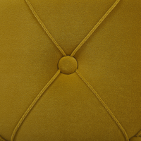 Set di pouf portaoggetti in velluto di poliestere senape con bottoni imbottiti con base dorata design retrò