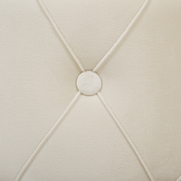 Set di pouf portaoggetti in velluto di poliestere bianco con rivestimento capitonnè base dorata design retrò