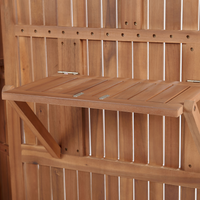 Armadio da Giardino in Legno di Acacia 200 x 100 cm Casetta per Attrezzi da Esterno con Ripiani