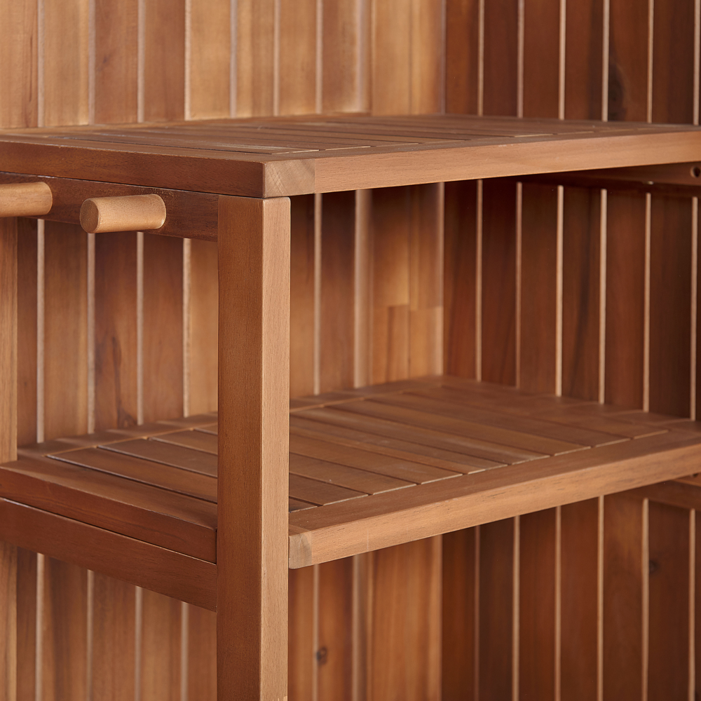 Armadio da Giardino in Legno di Acacia 200 x 100 cm Casetta per Attrezzi da Esterno con Ripiani