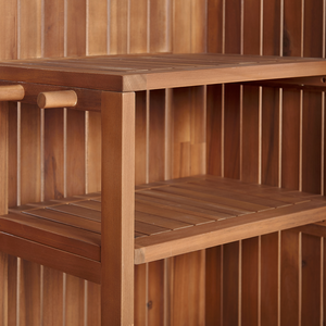 Armadio da Giardino in Legno di Acacia 200 x 100 cm Casetta per Attrezzi da Esterno con Ripiani