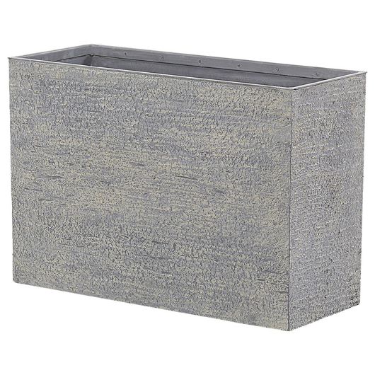 Vaso per piante in pietra grigia 50 x 70 x 29 cm Fioriera rettangolare per interni ed esterni