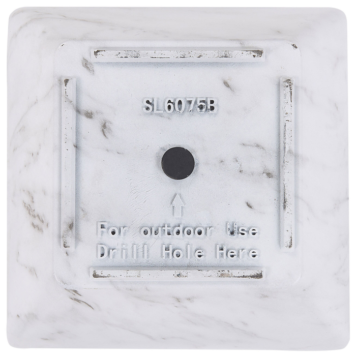 Vaso per piante da esterno per interni effetto marmo miscela di pietra bianca quadrato 35 x 42 cm dal design moderno