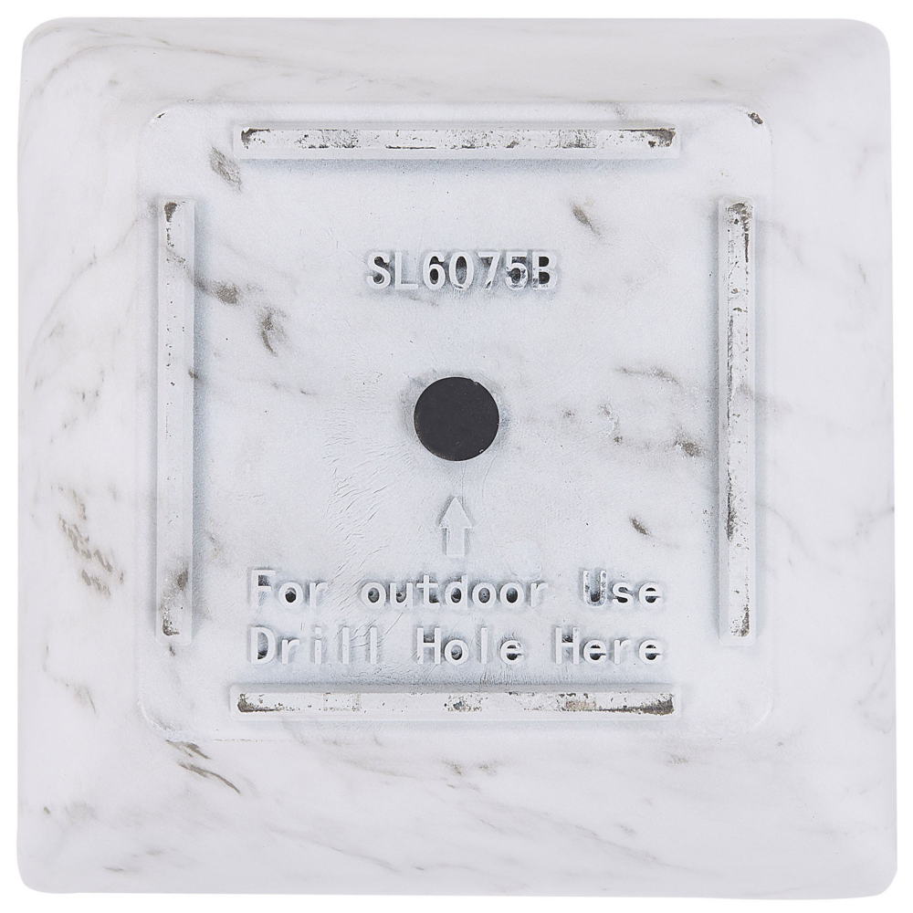 Vaso per piante da esterno per interni effetto marmo miscela di pietra bianca quadrato 28 x 34 cm dal design moderno