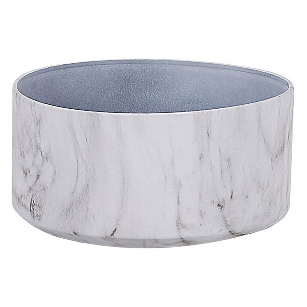 Vaso per piante da interno per esterno Vaso da fiori effetto marmo bianco miscela di pietre Rotondo 35 cm Resistente ai raggi UV