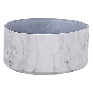 Vaso per piante da interno per esterno Vaso da fiori effetto marmo bianco miscela di pietre Rotondo 35 cm Resistente ai raggi UV