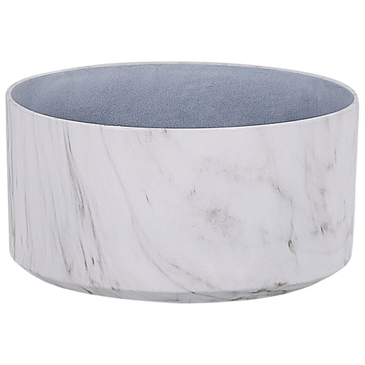 Vaso per piante da interno per esterno Vaso da fiori effetto marmo bianco miscela di pietre Rotondo 43 cm Resistente ai raggi UV