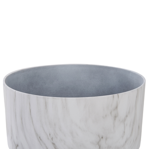 Vaso per piante da interno per esterno Vaso da fiori effetto marmo bianco miscela di pietre Rotondo 35 cm Resistente ai raggi UV