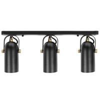Lampada da parete in metallo Nero a 3 luci Faretto con paralume regolabile industriale Home Office