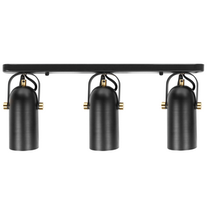 Lampada da parete in metallo Nero a 3 luci Faretto con paralume regolabile industriale Home Office