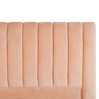 Letto imbottito velluto pesca e oro rete a doghe testiera alta 180 x 200 cm testata alta design retrò