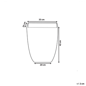 Vaso per piante da esterno per interni effetto marmo miscela di pietra bianca quadrato 35 x 42 cm dal design moderno