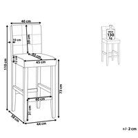 Sgabello da bar marrone tappezzeria in ecopelle gambe in legno chiaro stile retrò