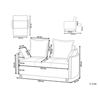 Divano letto a 2 posti grigio funzione letto braccioli profilati