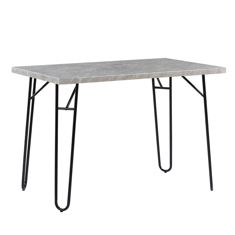 Set da pranzo Top impiallacciato marmo grigio e Nero 2 panche 4 posti industriale