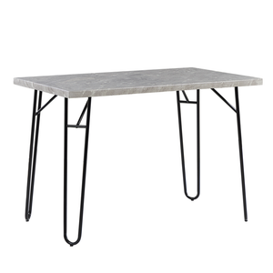 Set da pranzo Top impiallacciato marmo grigio e Nero 2 panche 4 posti industriale