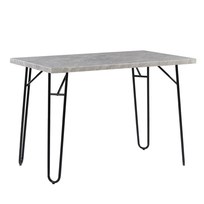 Set da pranzo Top impiallacciato marmo grigio e Nero 2 panche 4 posti industriale