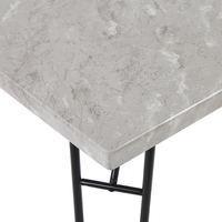 Set da pranzo Top impiallacciato marmo grigio e Nero 2 panche 4 posti industriale