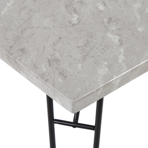 Set da pranzo Top impiallacciato marmo grigio e Nero 2 panche 4 posti industriale