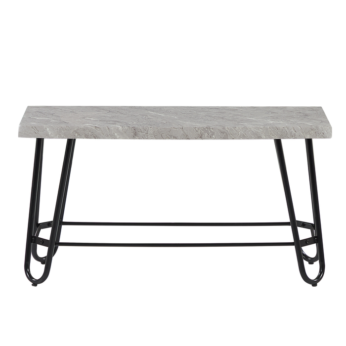 Set da pranzo Top impiallacciato marmo grigio e Nero 2 panche 4 posti industriale