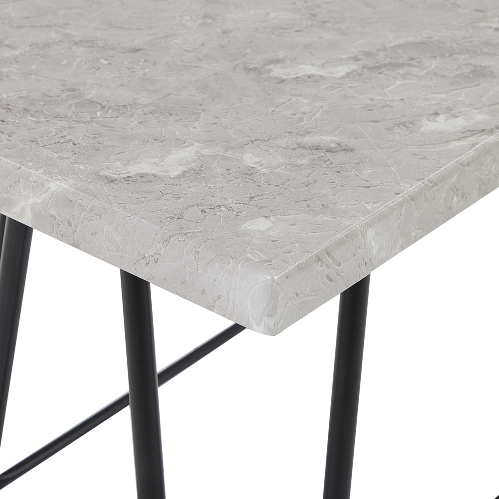 Set da pranzo Top impiallacciato marmo grigio e Nero 2 panche 4 posti industriale