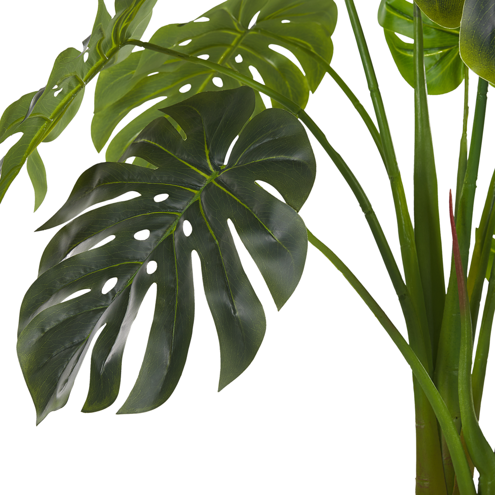 Pianta artificiale di Monstera in vaso verde e Nero sintetico 113 cm Materiale decorativo per interni