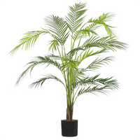 Pianta Artificiale in Vaso Verde e Nero Materiale Sintetico 124 cm Falso Areca Palm Accessorio Decorativo per Interni