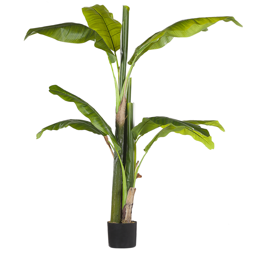 Albero di banano artificiale in vaso verde e Nero sintetico 154 cm materiale decorativo accessorio per interni