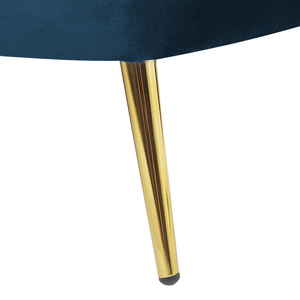 Chaise longue Velluto Blu Marino Rivestimento Gambe In Metallo dorato versione sinistra