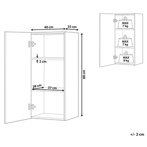 Armadietto laterale mobiletto Bagno Nero 88 x 40 x 35 cm Moderno