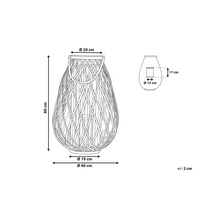 Lanterna Marrone Salice Legno 60 cm Manico in Corda Portacandele Decorativo