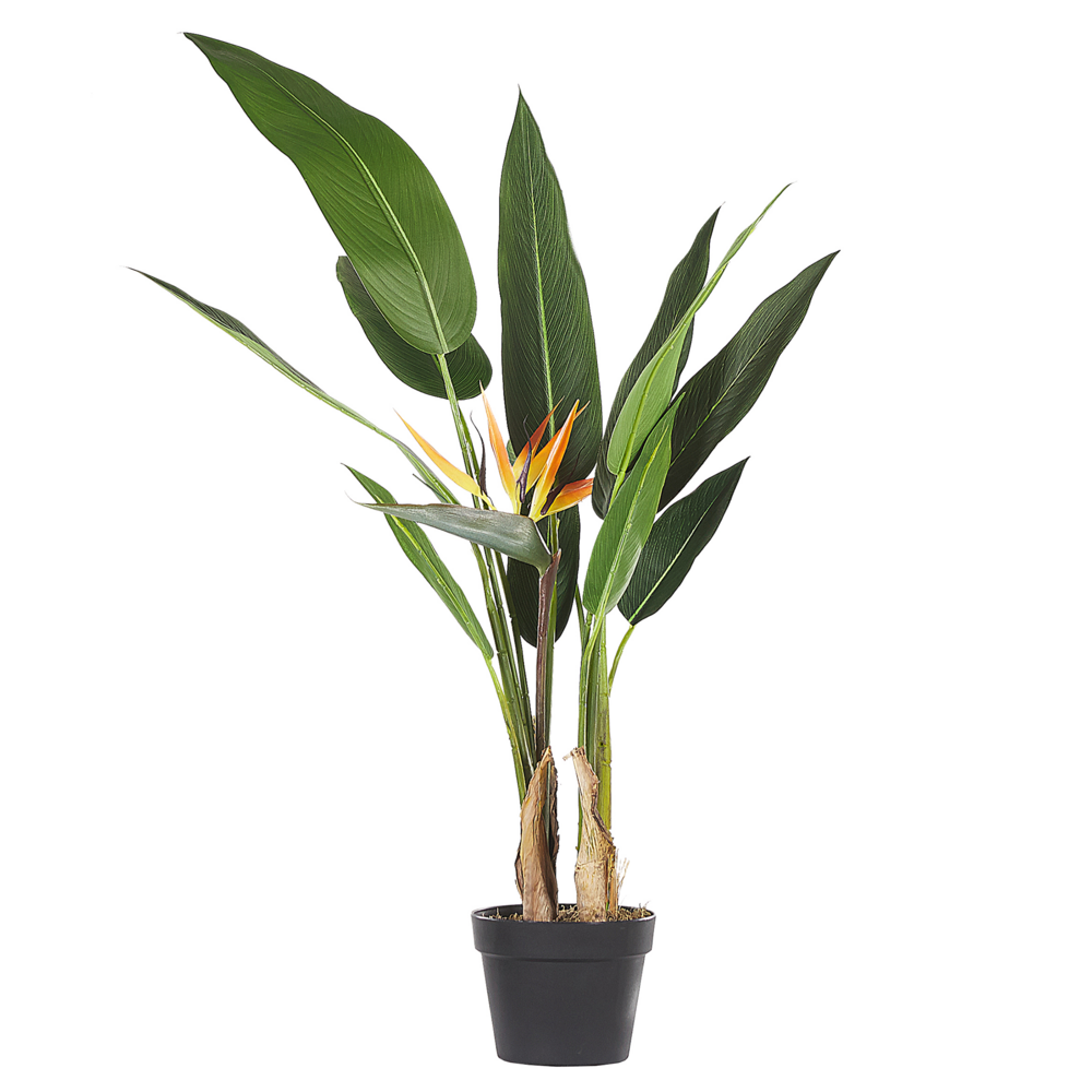 Albero di strelitzia artificiale in vaso verde e Nero sintetico 115 cm materiale accessorio decorativo per interni