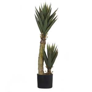 Accessorio decorativo per interni in materiale sintetico verde e Nero in vaso artificiale di aloe vera da 90 cm