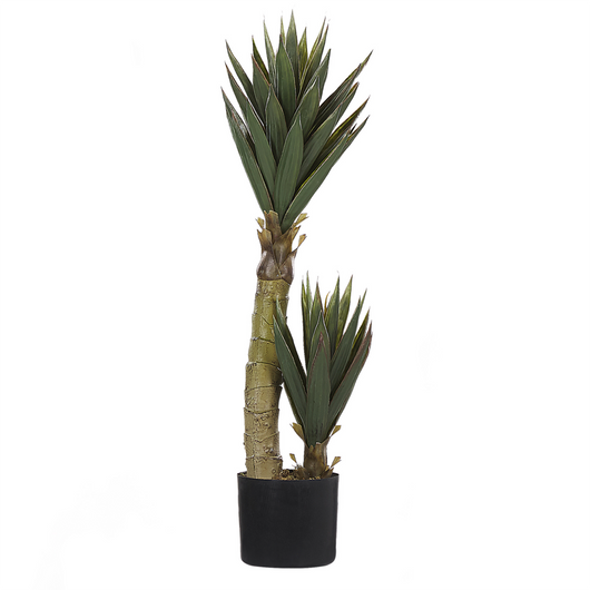 Accessorio decorativo per interni in materiale sintetico verde e Nero in vaso artificiale di aloe vera da 90 cm