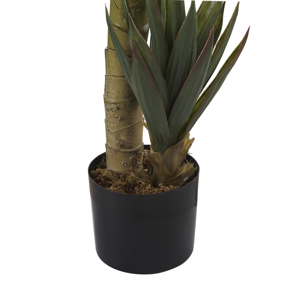 Accessorio decorativo per interni in materiale sintetico verde e Nero in vaso artificiale di aloe vera da 90 cm