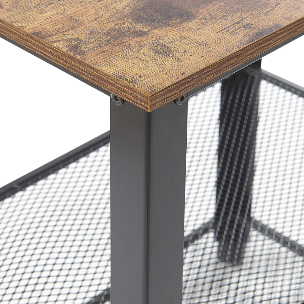 Carrello da Cucina in Legno di Pino Nero 40L x 50L x 86H cm 3 Ripiani Cassetto Posate Portabottiglie Rotelle