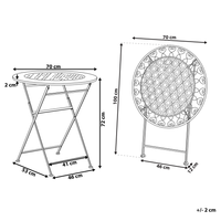 Tavolo da bistrò da giardino in ferro beige rotondo chic francese
