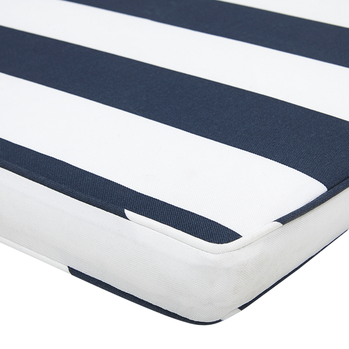 Cuscino per sedile da esterno Cuscino per panca a righe in poliestere blu e bianco resistente all'acqua 152 x 54 cm Giardino