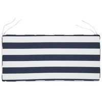 Cuscino per sedile da esterno Cuscino per panca a righe in poliestere blu e bianco resistente all'acqua 152 x 54 cm Giardino