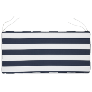 Cuscino per sedile da esterno Cuscino per panca a righe in poliestere blu e bianco resistente all'acqua 152 x 54 cm Giardino