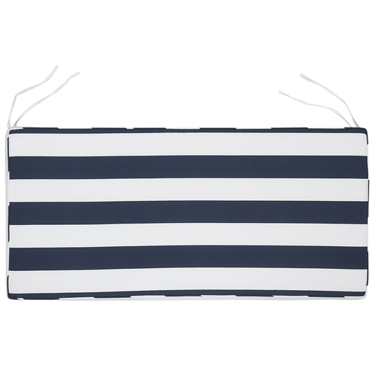 Cuscino per sedile da esterno Cuscino per panca a righe in poliestere blu e bianco resistente all'acqua 152 x 54 cm Giardino