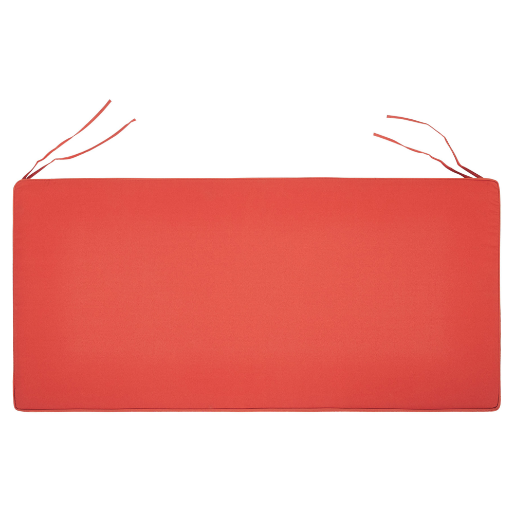 Panca da giardino leggera in legno di acacia 120 cm rosso cuscino da seduta imbottitura a doghe design patio esterno stile rustico